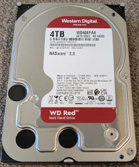 HDD　4TB WD Red NAS　WD40EFAX　SATA 3.5インチ