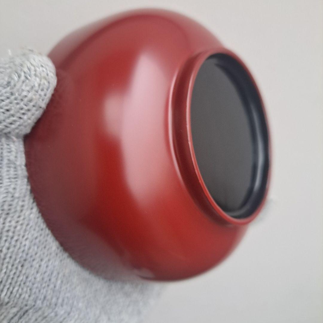 【越前漆器　地の粉\"スープ椀】天然木製　溜/古代朱色　未使用品