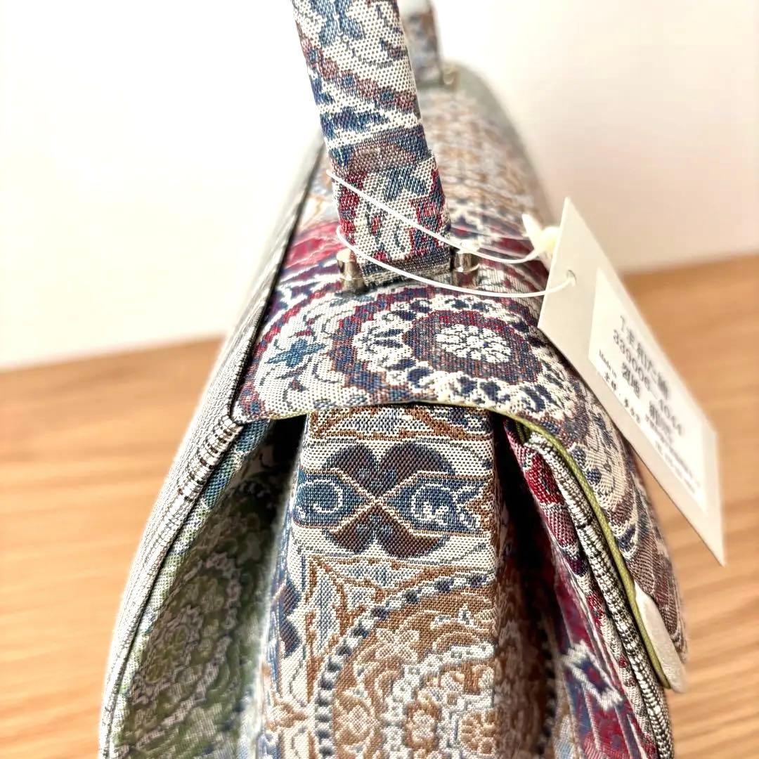 【新品未使用】 まわた紬 絹100% 和装用バッグ 真綿紬シルク