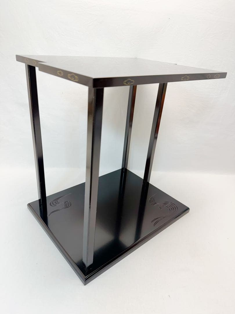 茶道具 河瀬一敬造 山雲棚 鵬雲斎好写し 溜塗 組み立式 元箱