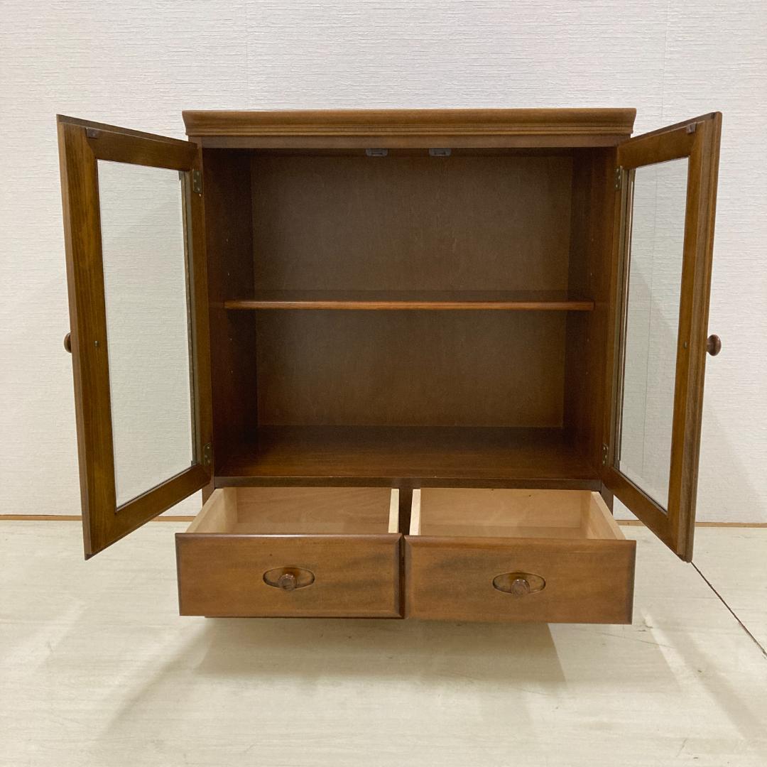 【オールドカリモク】ガラスキャビネット　サイドボード