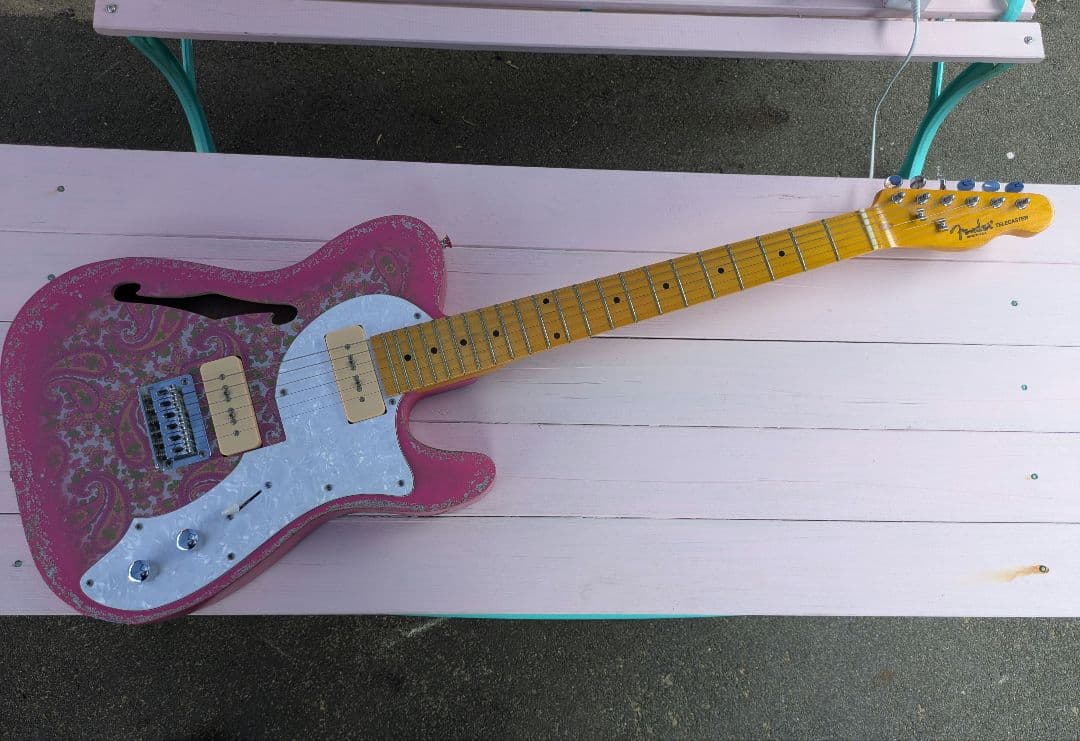 ピンクペイズリーレリック仕様　シンラインP90テレキャスター
