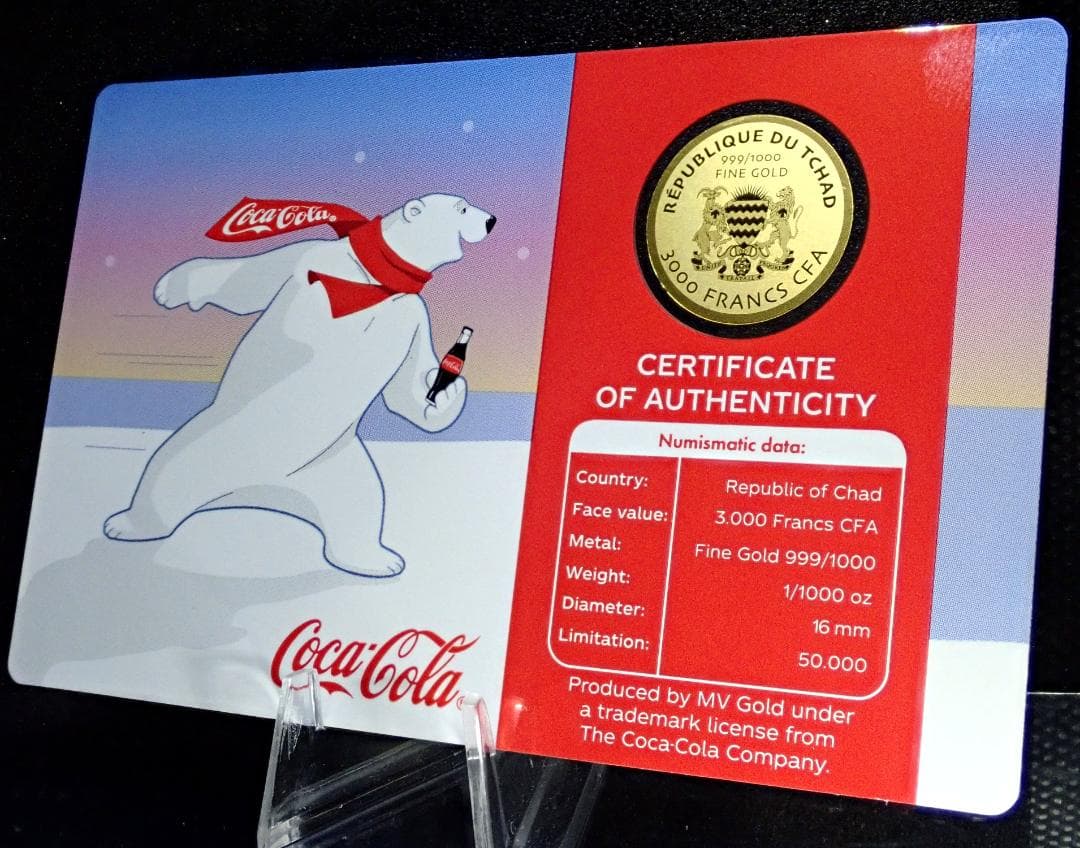 幸せのおすそ分け 希少なポーラーベア！白くま金貨！限定鋳造！ コカ・コーラ 公式