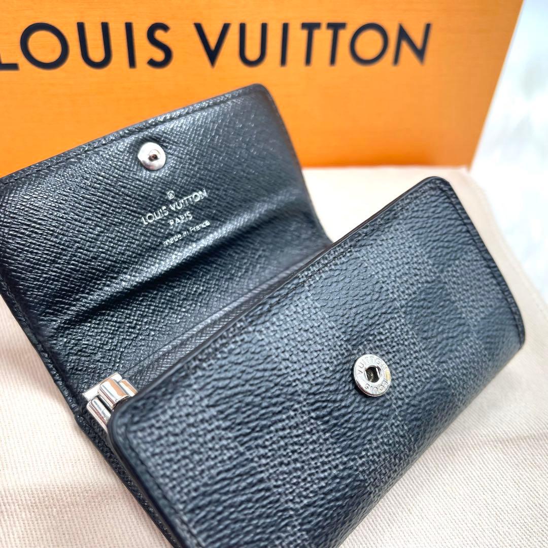 <良品＞ ルイヴィトン ダミエ　グラフィット　キーケース　キーホルダー878