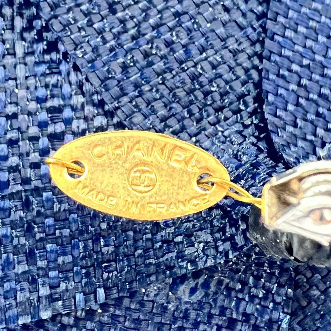 CHANEL シャネル コサージュ ネイビー カメリア