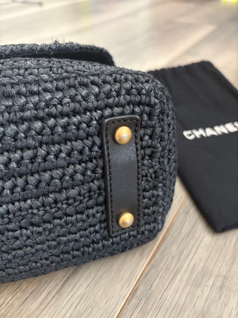 レア⭐︎CHANEL ラフィア素材GOLDチェーンバッグ