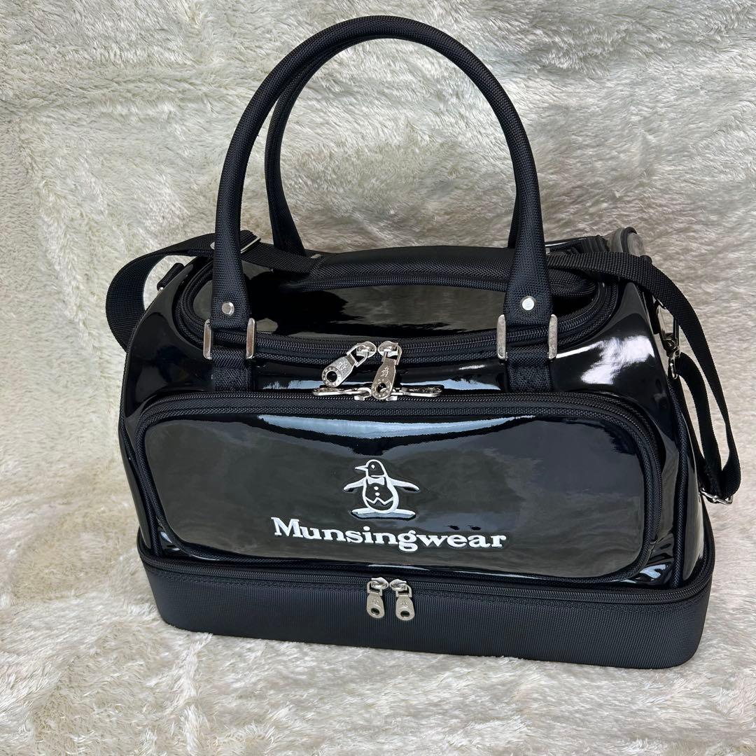 【美品】マンシングウェア　ゴルフ　エナメル　ボストンバッグ　2way
