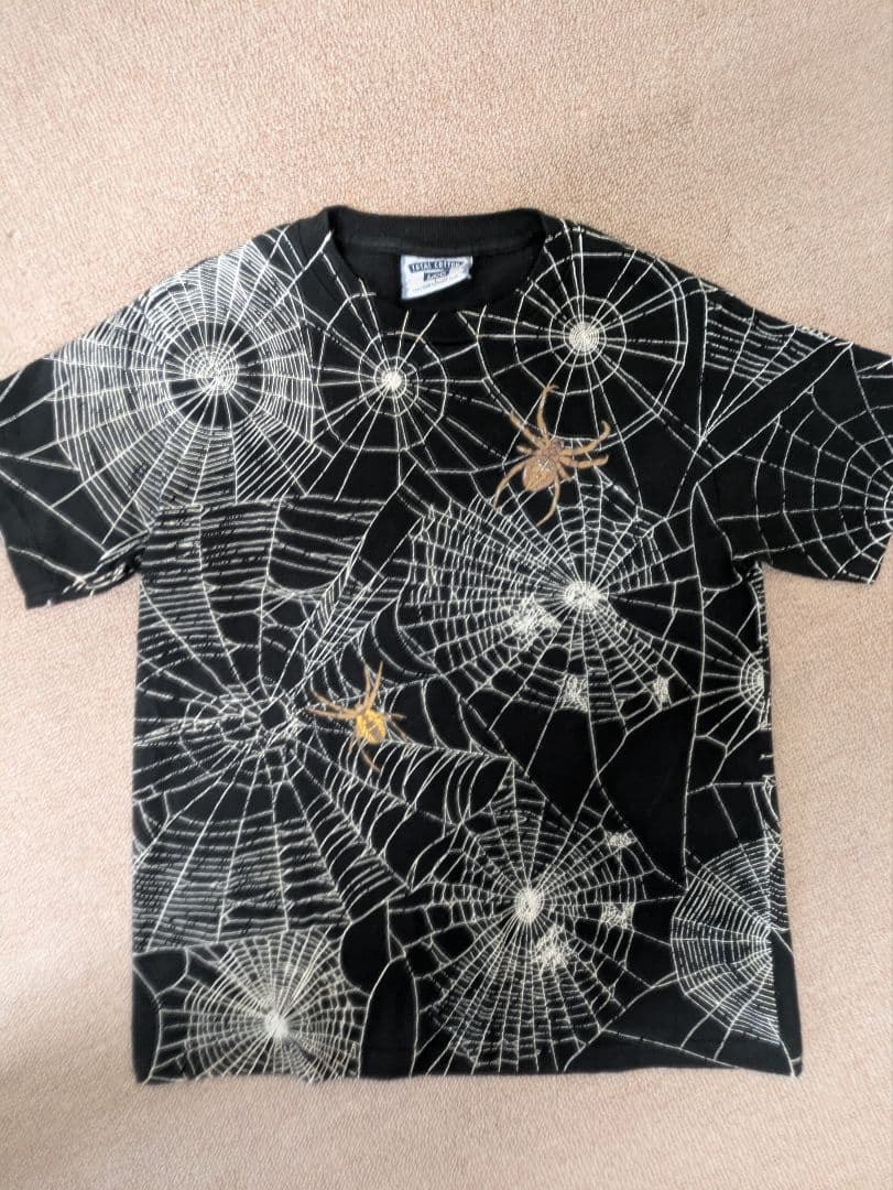 【超希少！】【極美品！】Vintageスパイダーウェブ蜘蛛の巣Tシャツ USA