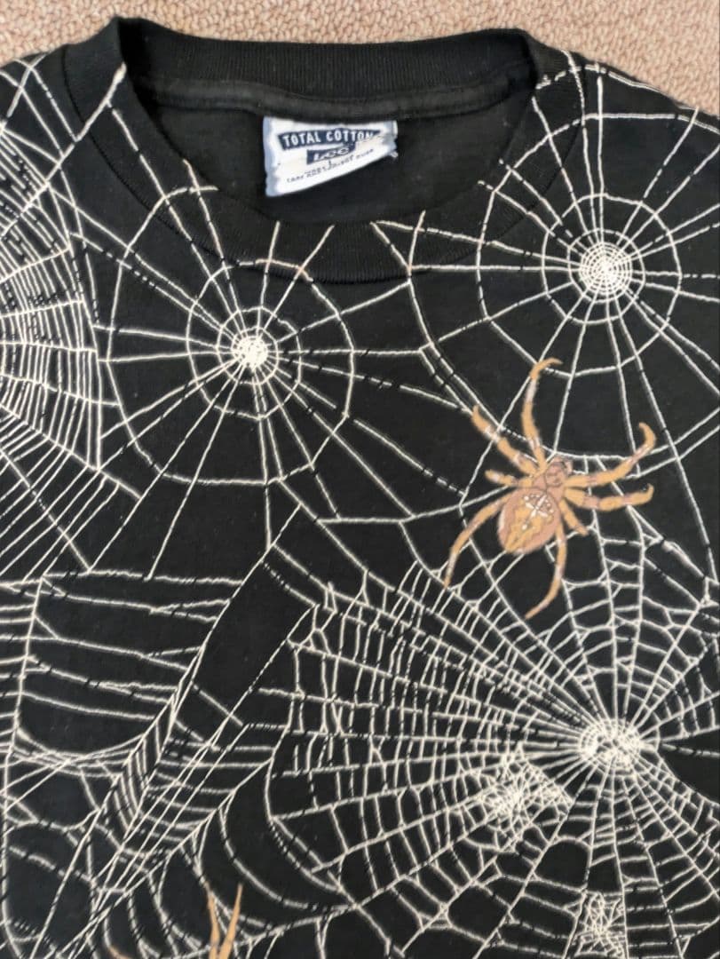 【超希少！】【極美品！】Vintageスパイダーウェブ蜘蛛の巣Tシャツ USA