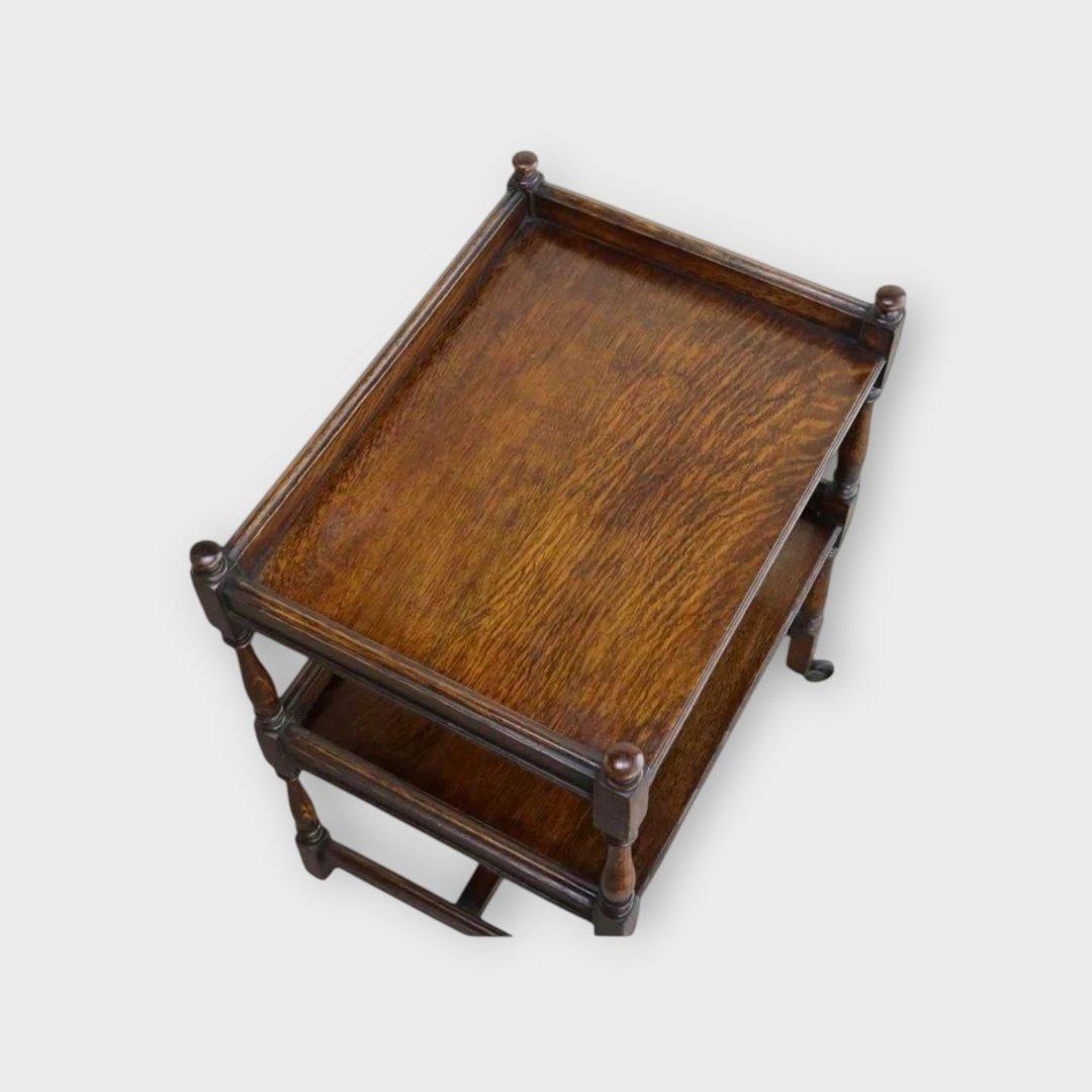 木製 2段 キッチンワゴン クラシック　イギリスアンティーク ダークブラウン