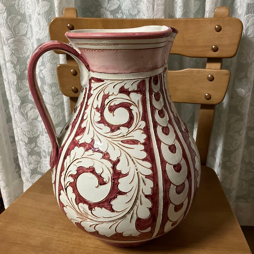 イタリア「セラミックパオリ」の水差し （底にＩＴＡＬＹ　６２９／３5のサイン）