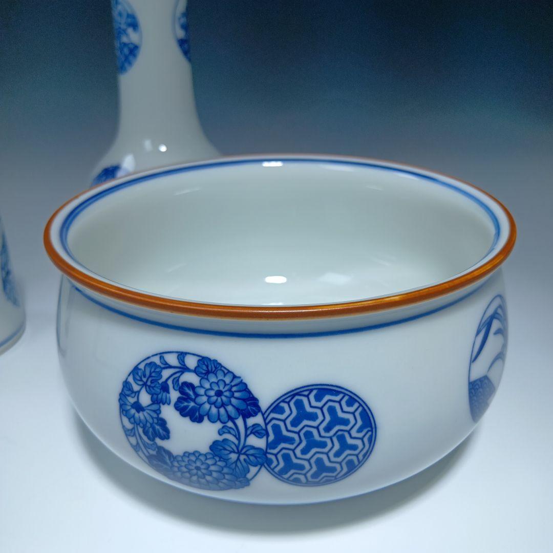 値下げ茶道具　千古窯　染付花丸文皆具一関　 共箱　美品