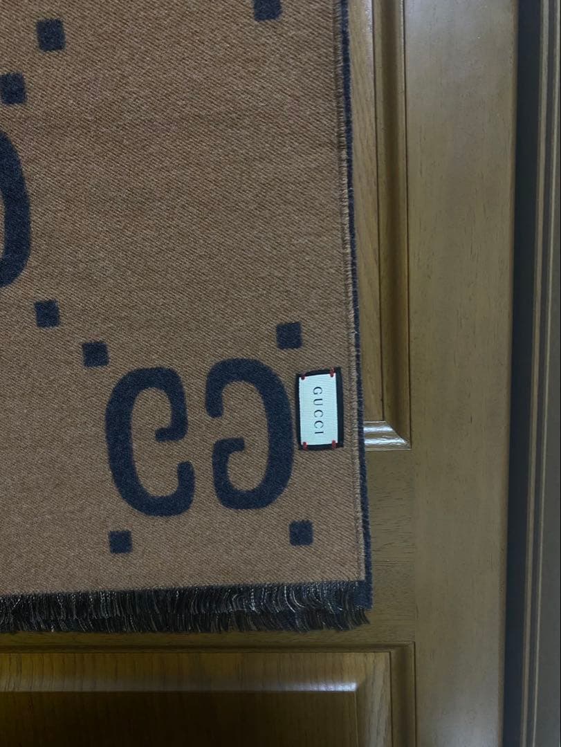 GUCCI GGジャカード ウールシルク マフラー スカーフ 男女兼用 正規品