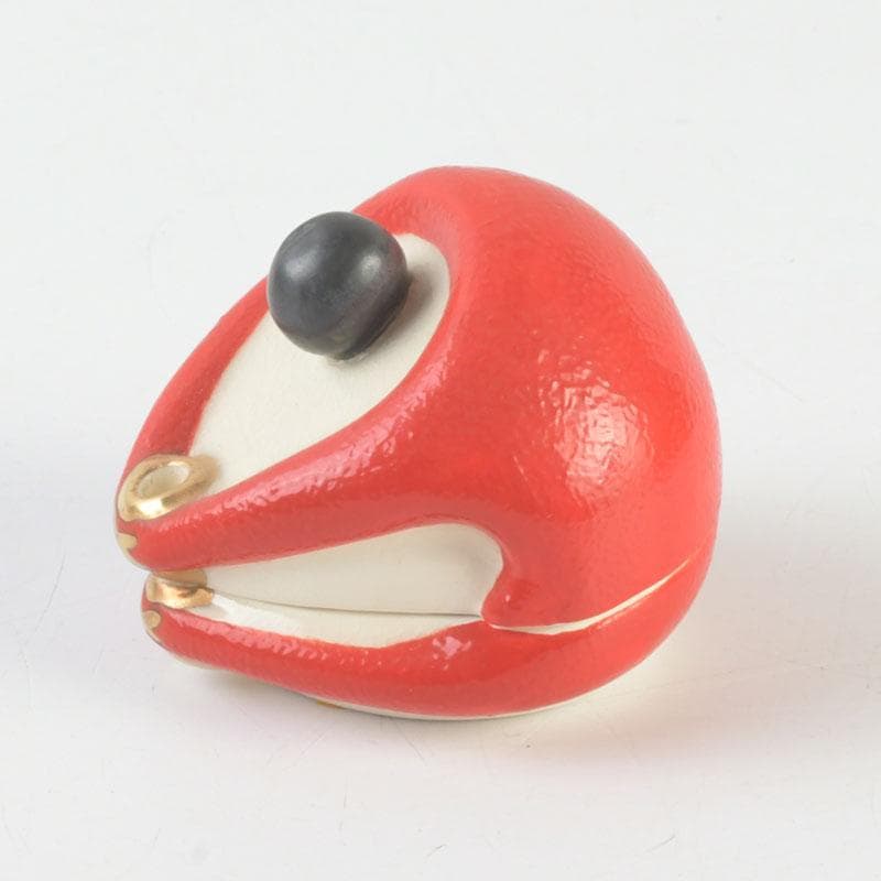 茶道具　萬古焼　加賀瑞山造　はじき猿　香合　共箱　V　9804