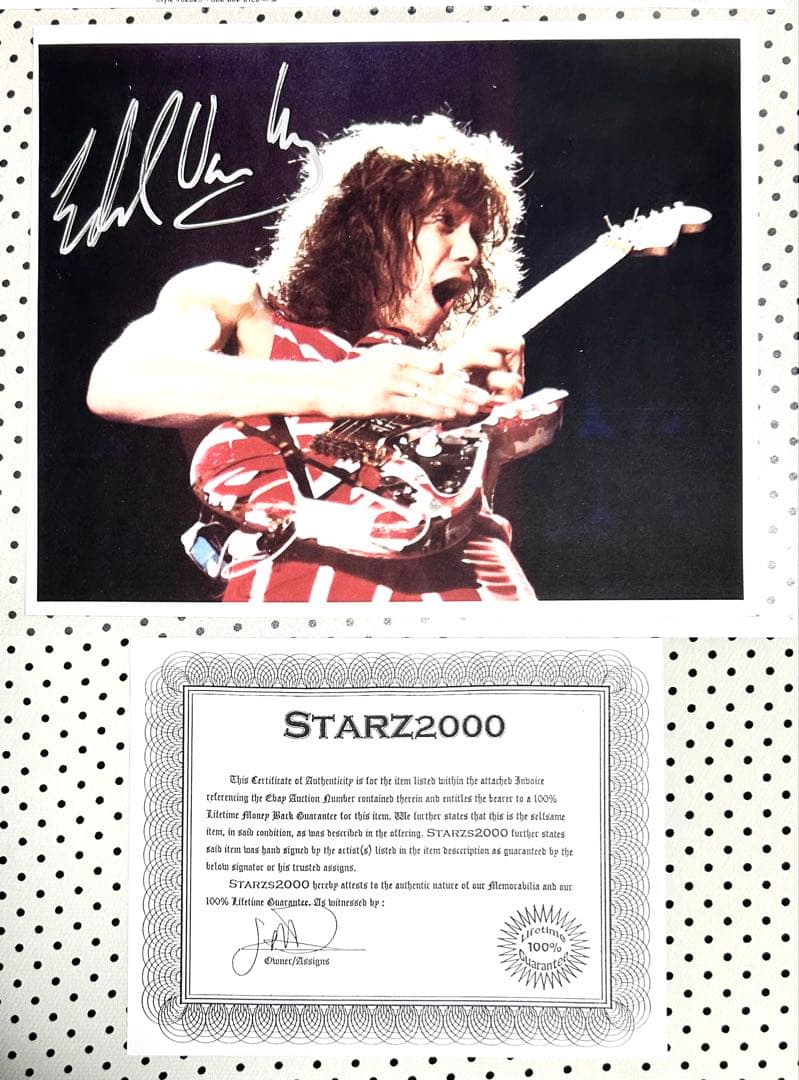 貴重 VAN HALEN エドワード・ヴァン・ヘイレン直筆サイン