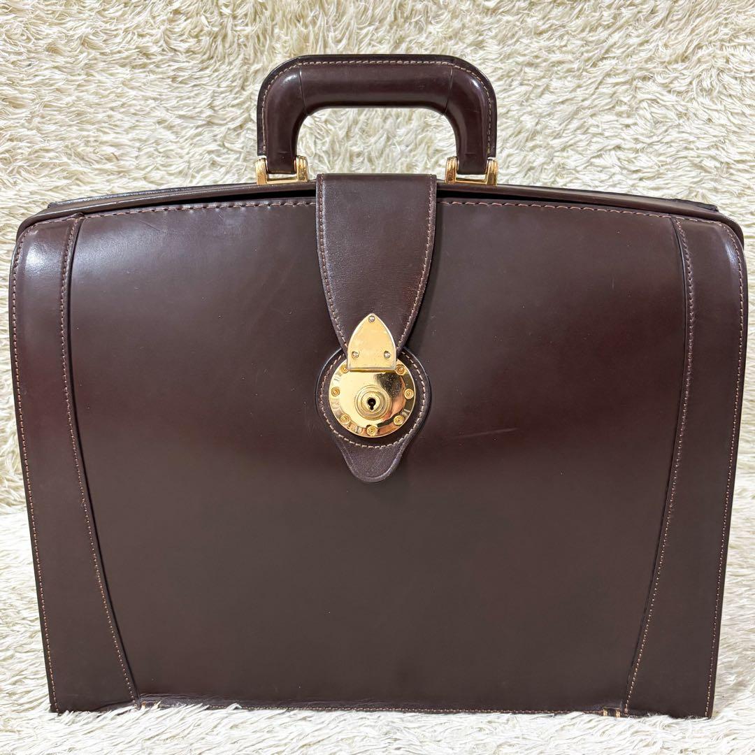 【極美品】土屋鞄 ダレスバッグ ブライドルレザー ダークブラウン A4収納可能