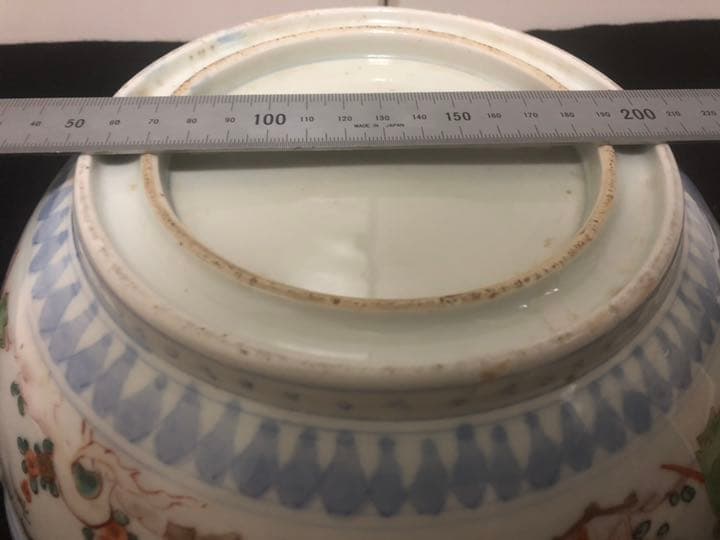 特大 人物 図 色絵大鉢　箱あり