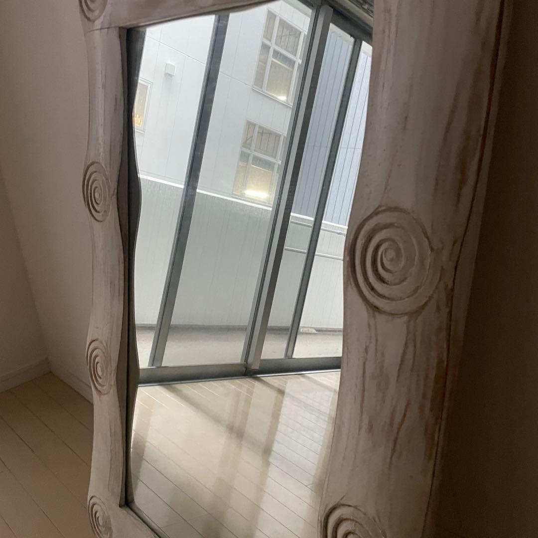 アンティーク ミラー 姿見 全身鏡 木製フレーム 店舗什器 ヴィンテージ