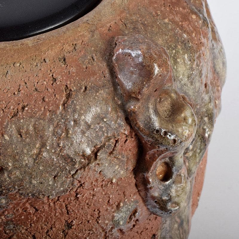 北大路魯山人作　信楽焼　水指　共箱　D　R9032B