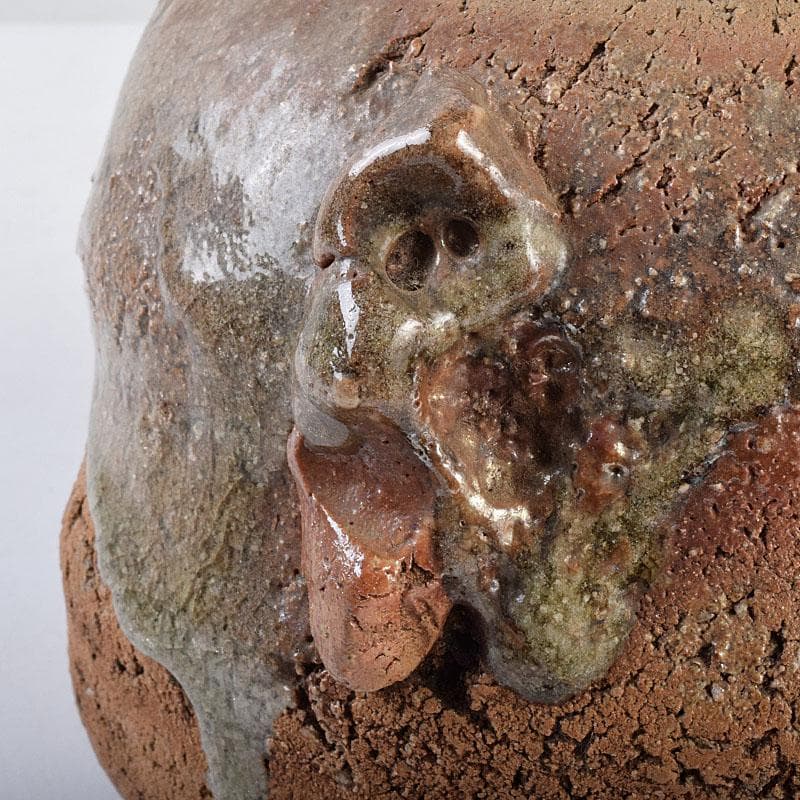 北大路魯山人作　信楽焼　水指　共箱　D　R9032B