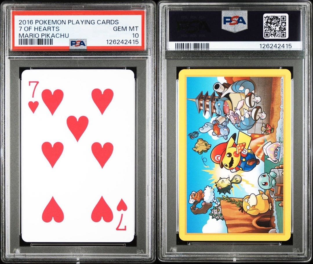 【PSA10×4枚】ポケモン × 任天堂　2016年マリオピカチュウトランプ7