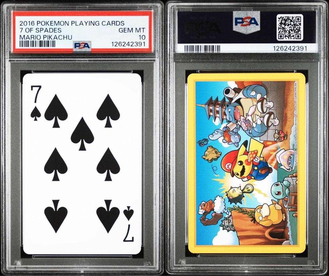 【PSA10×4枚】ポケモン × 任天堂　2016年マリオピカチュウトランプ7