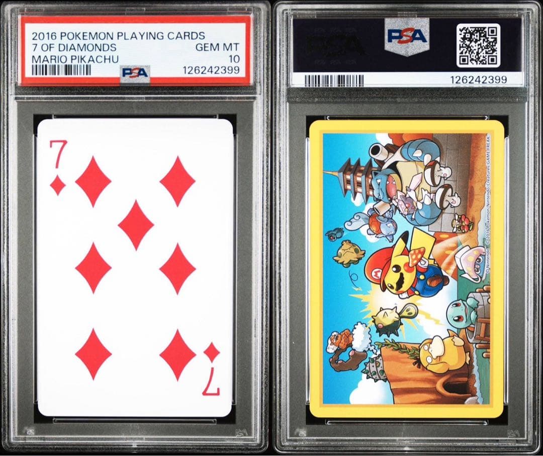 【PSA10×4枚】ポケモン × 任天堂　2016年マリオピカチュウトランプ7