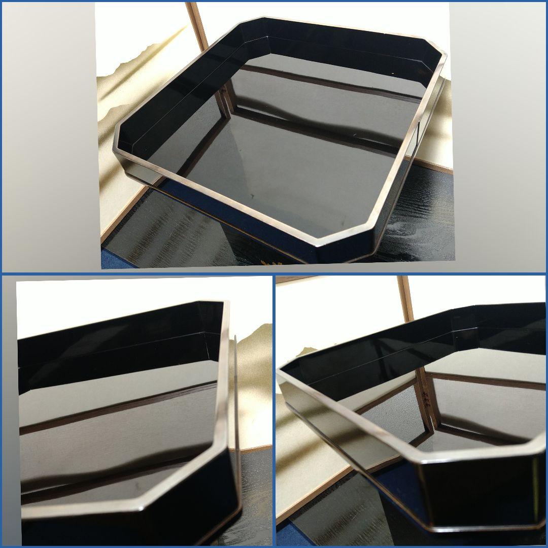 ユウイチAG87 輪島塗 三宝 清楓 蒔絵沈金蒔絵 松竹梅 縁銀彩木箱共箱