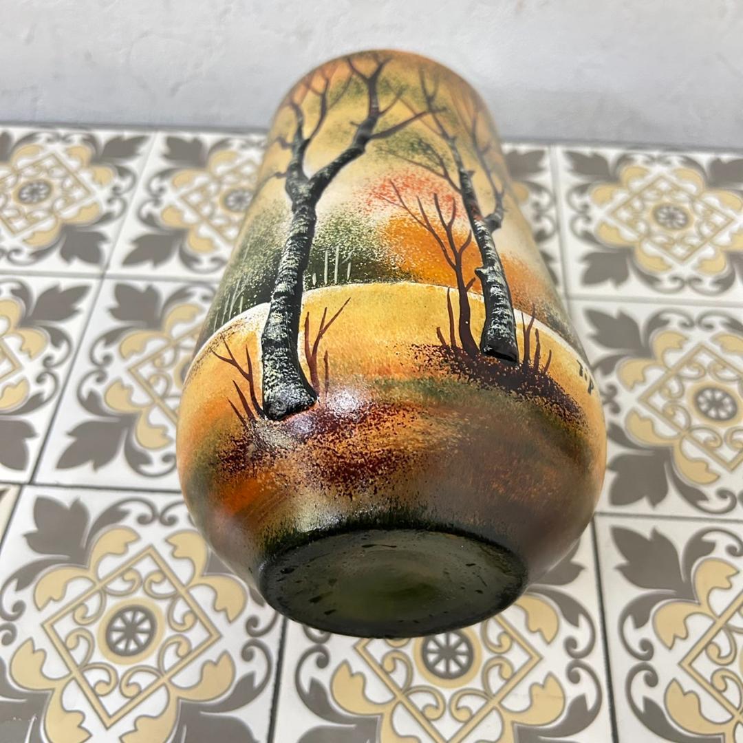 ドームナンシー 筒型　花瓶　高さ18cm 被せガラス　アンテルカレール　幹立体