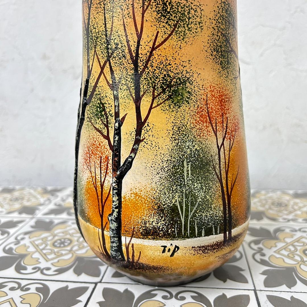 ドームナンシー 筒型　花瓶　高さ18cm 被せガラス　アンテルカレール　幹立体