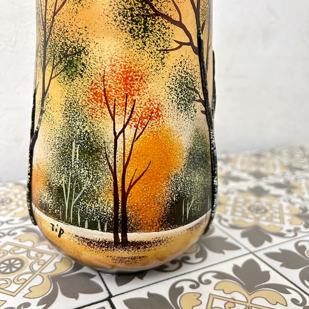 ドームナンシー 筒型　花瓶　高さ18cm 被せガラス　アンテルカレール　幹立体