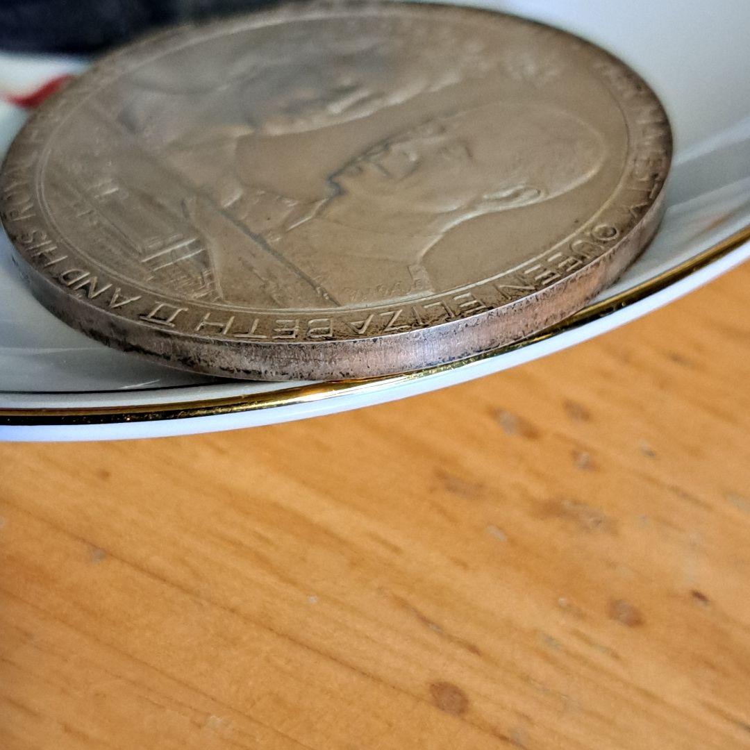 天皇陛下英国訪問記念メダル　品位SV925　62g　　英国政府品質保証