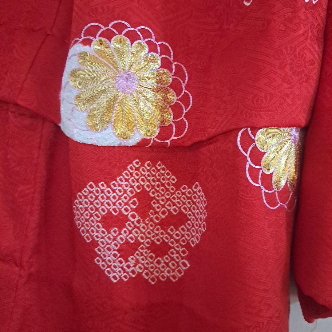 七五三 赤い花柄刺繍衣装　3歳