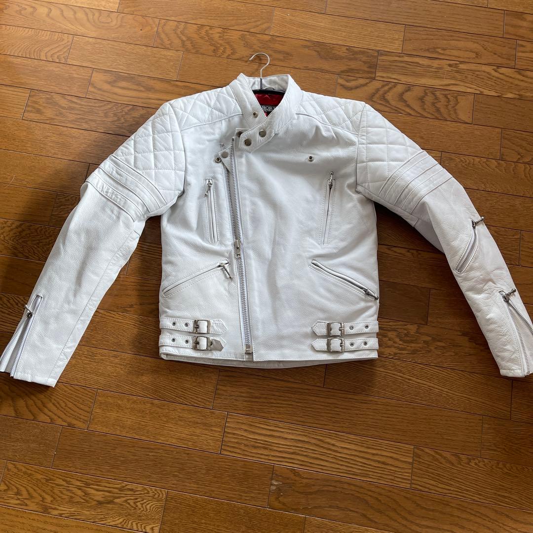 HORＮ WORKS ホワイトライダースジャケット Sサイズ