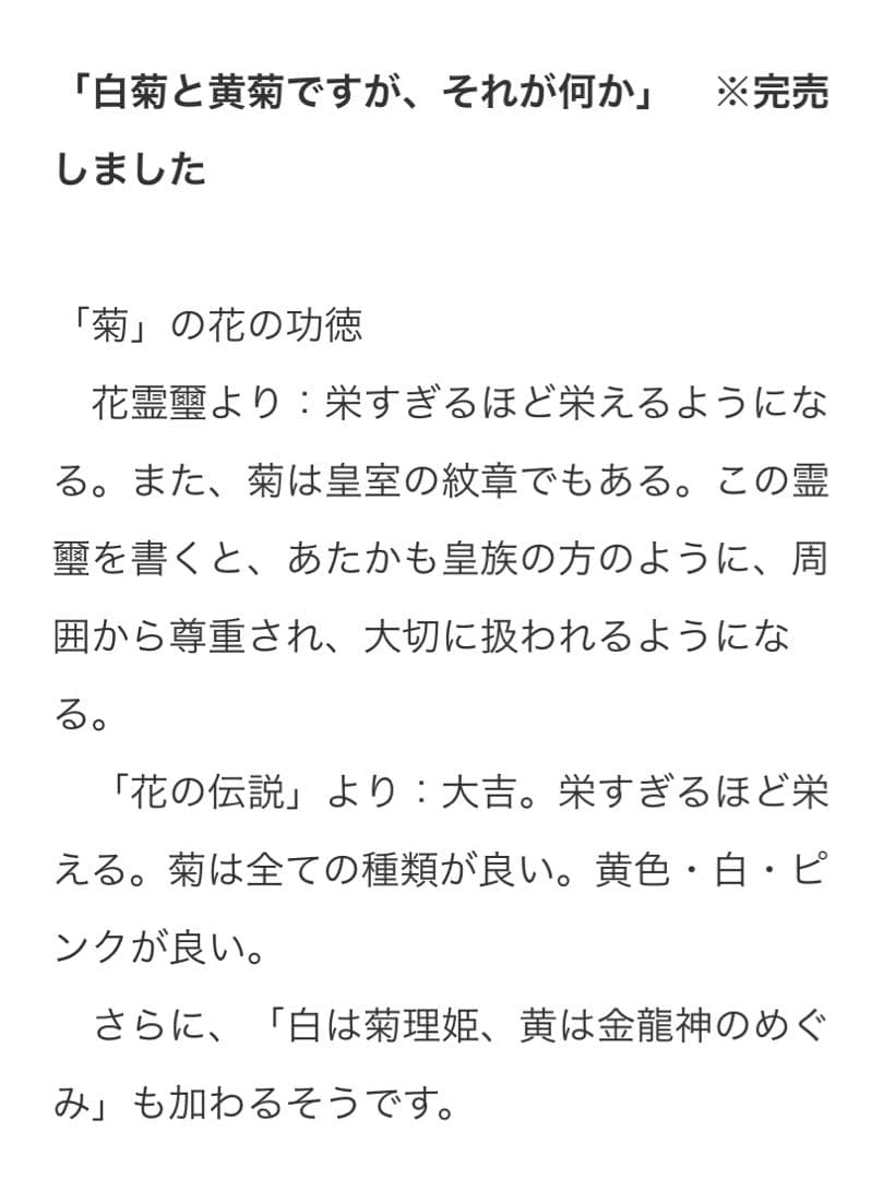 【未開封】白菊と黄菊ですが、それが何か