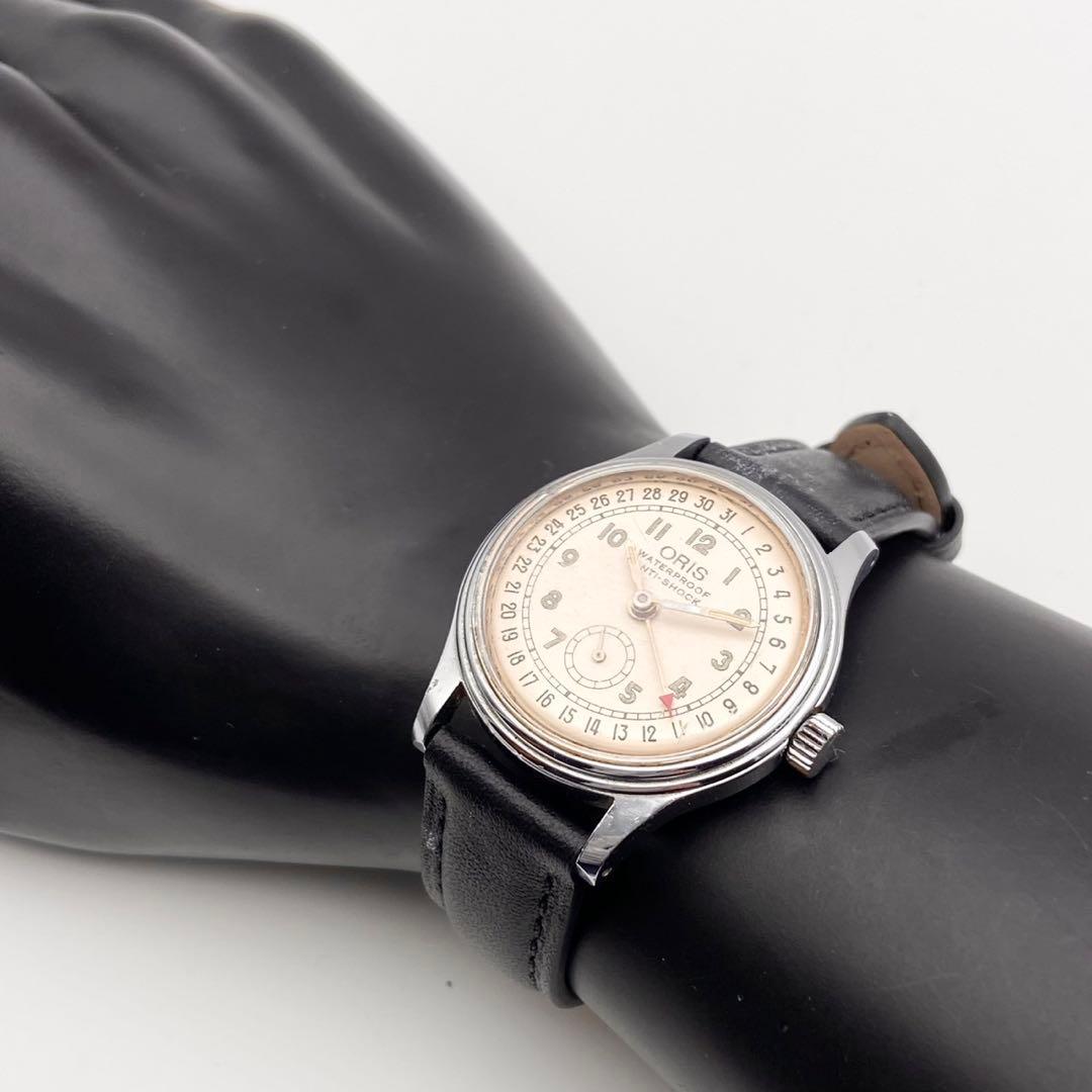 【稼働】ORIS ポインターデイト 手巻き時計 スモセコ ヴィンテージ メンズ