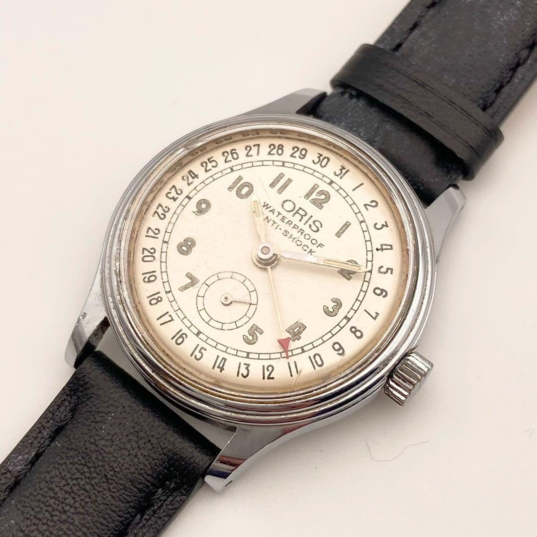 【稼働】ORIS ポインターデイト 手巻き時計 スモセコ ヴィンテージ メンズ