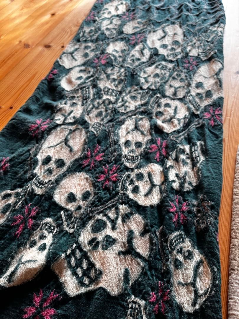 【KAPITAL】初期 縮絨ウールマフラー スカル柄