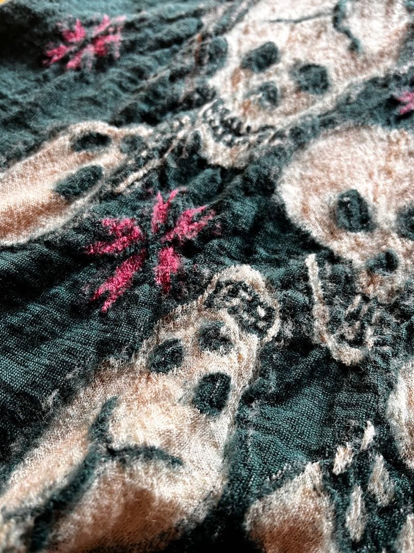 【KAPITAL】初期 縮絨ウールマフラー スカル柄