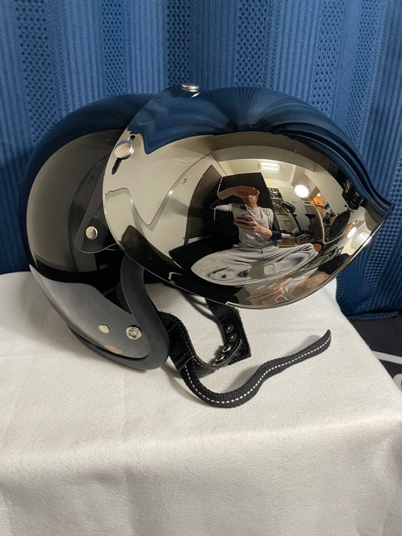 tt&co スーパーマグナムダブルストラップ仕様ヘルメット　バブルシールドミラー