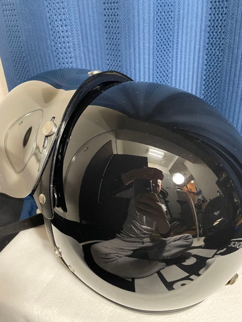 tt&co スーパーマグナムダブルストラップ仕様ヘルメット　バブルシールドミラー