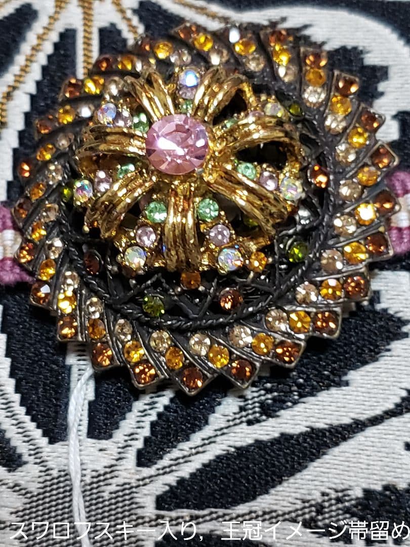 ベティ様❤️高級変わり織レトロモダン菊花大人浴衣，菊花半幅帯，特別帯留４点セット