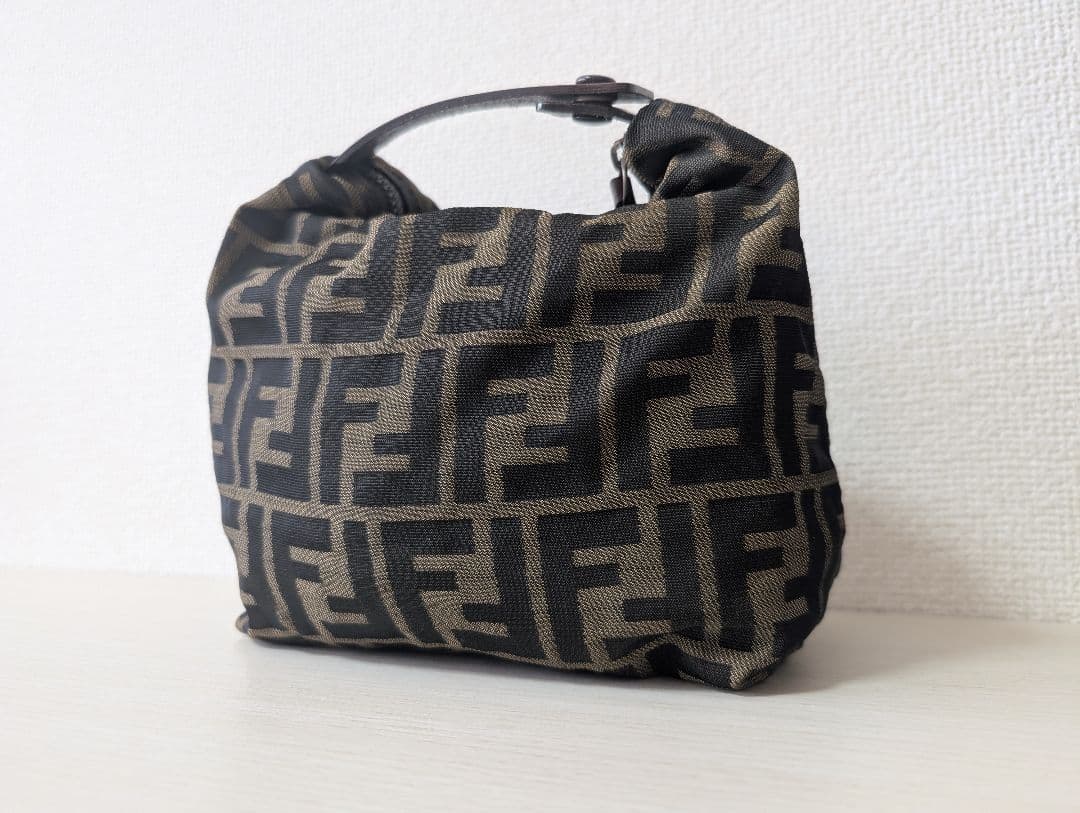 【美品】FENDI フェンディ バニティ ハンドバッグ ズッカ柄 キャンバス