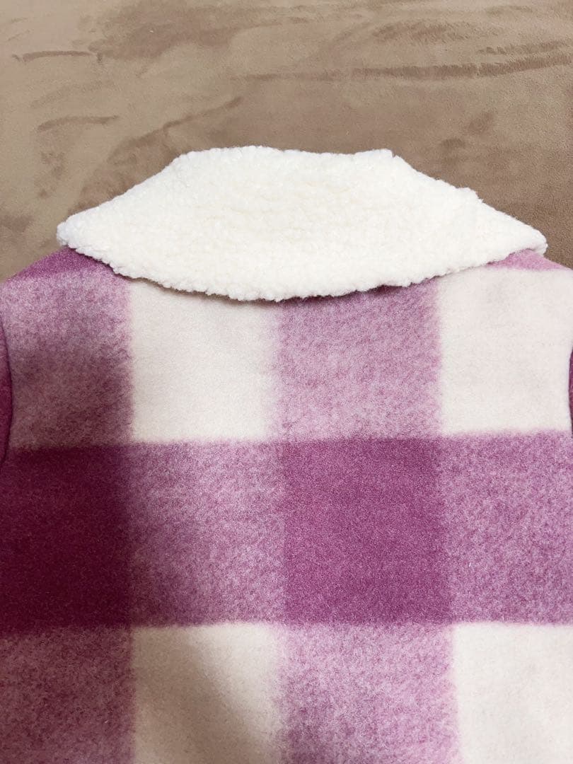 新品未使用，baby cheer ネコチェックコート 110