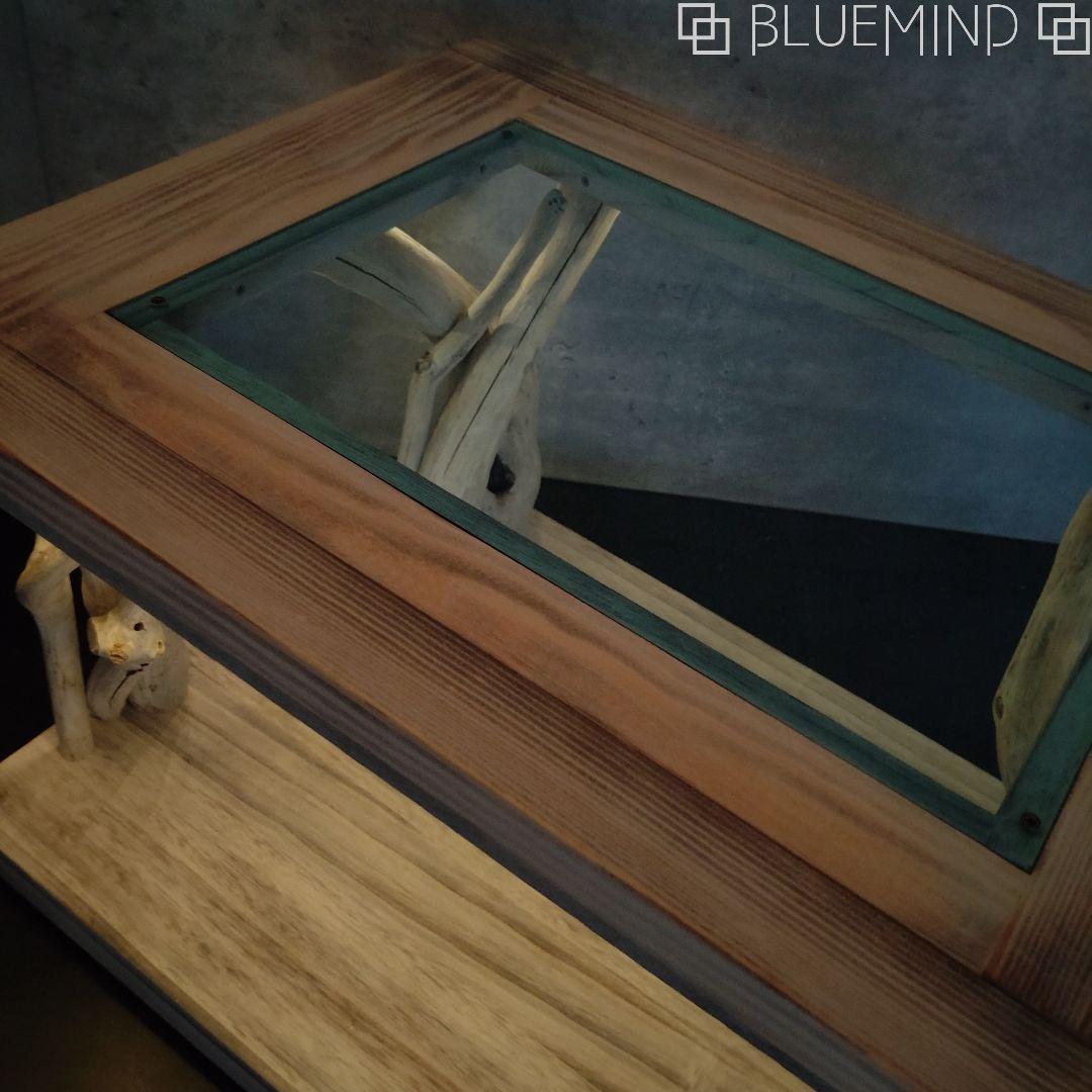 No.1163 アクリル×流木の間接照明付きローテーブル 流木インテリア