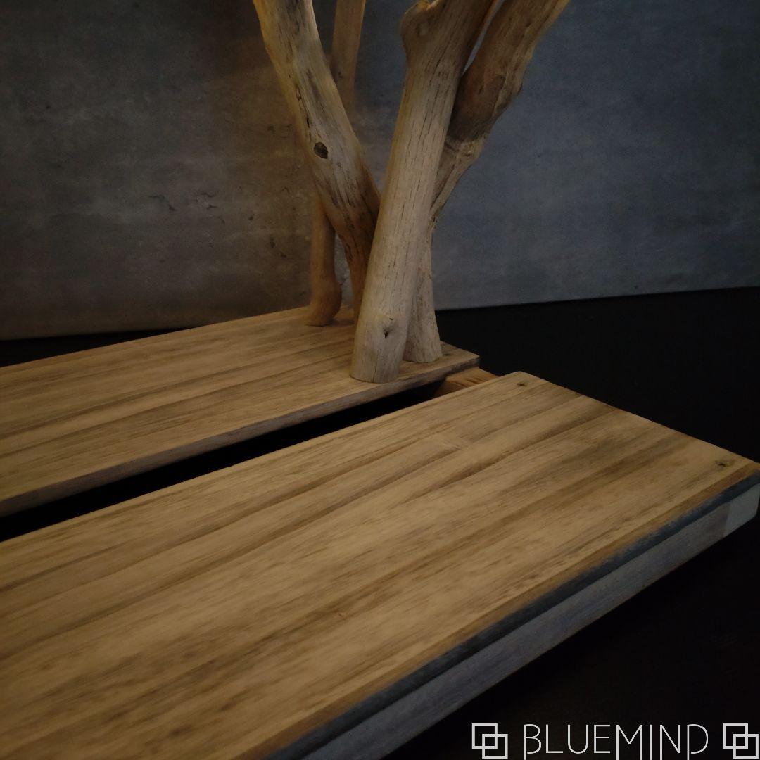 No.1163 アクリル×流木の間接照明付きローテーブル 流木インテリア