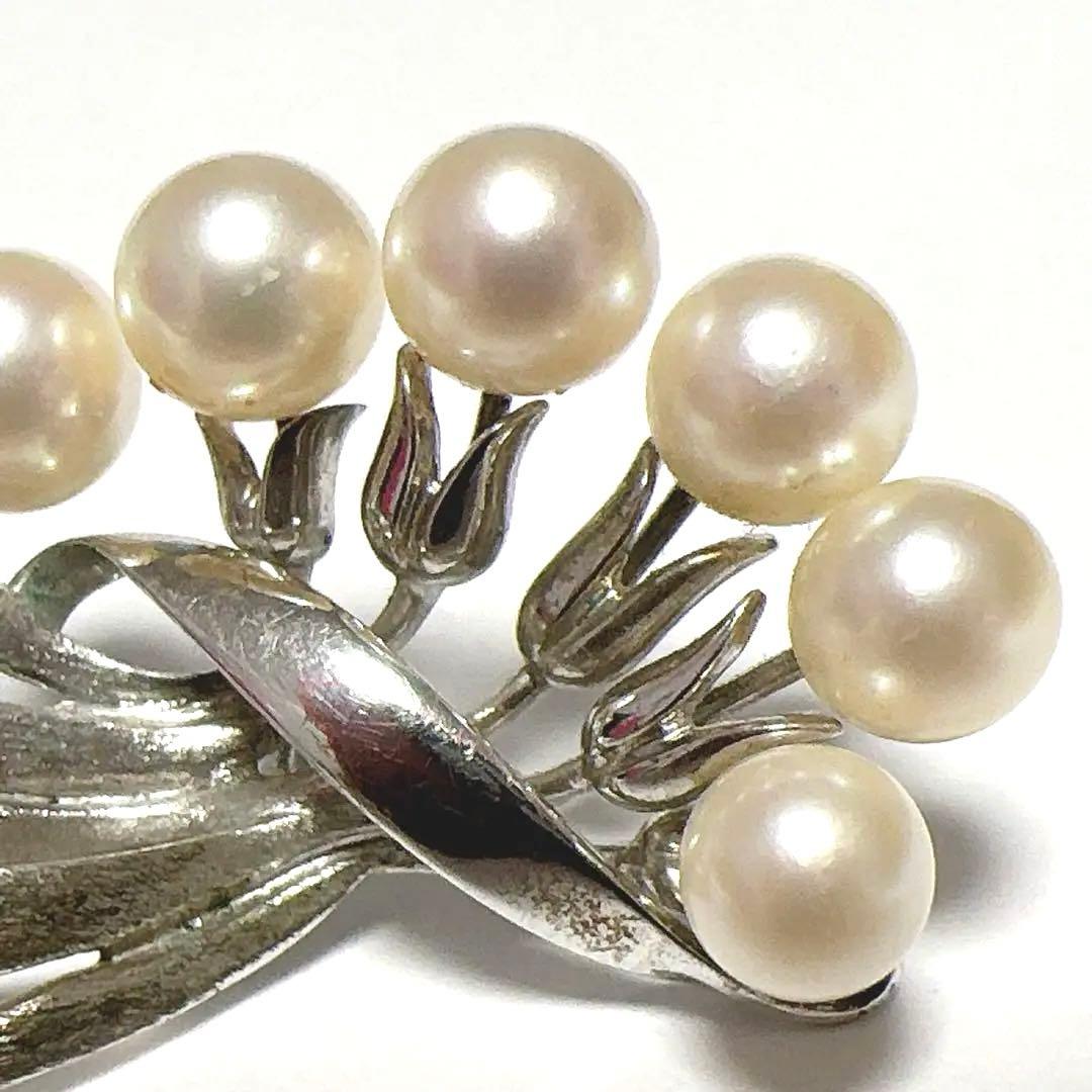 MIKIMOTO ミキモト　ブローチ　パール　SVシルバー