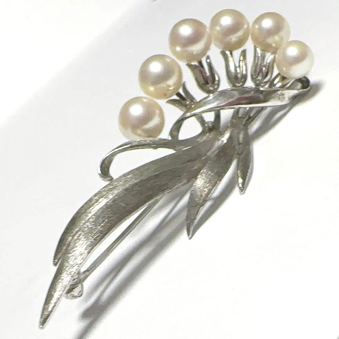 MIKIMOTO ミキモト　ブローチ　パール　SVシルバー