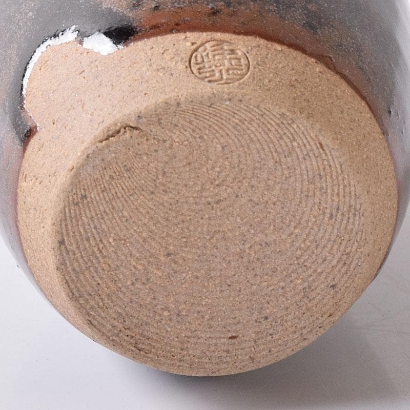 茶道具　松本鐵山造　大名物　鎗鞘肩衝写　茶入　仕覆付　共箱　V　7569