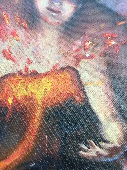 ペレ 手描き油絵 オリジナル 原画